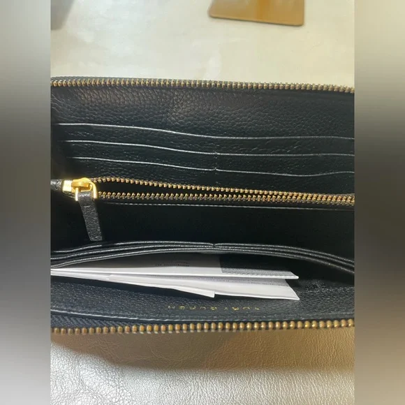 Tory Burch Black Pebbled Leather Wallet - Picture 9 of 14